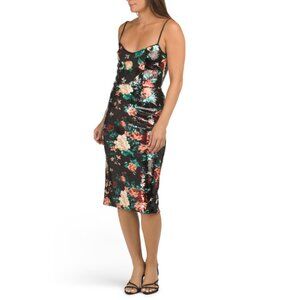HELSI Black Floral Hayden Sequin Embellished Sleeveless Dress